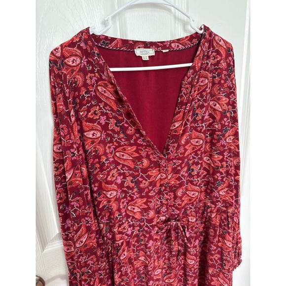 Fat Face FatFace Red Joyce Floral Maxi Dress long sleeved V neck size 20 - Picture 6 of 16